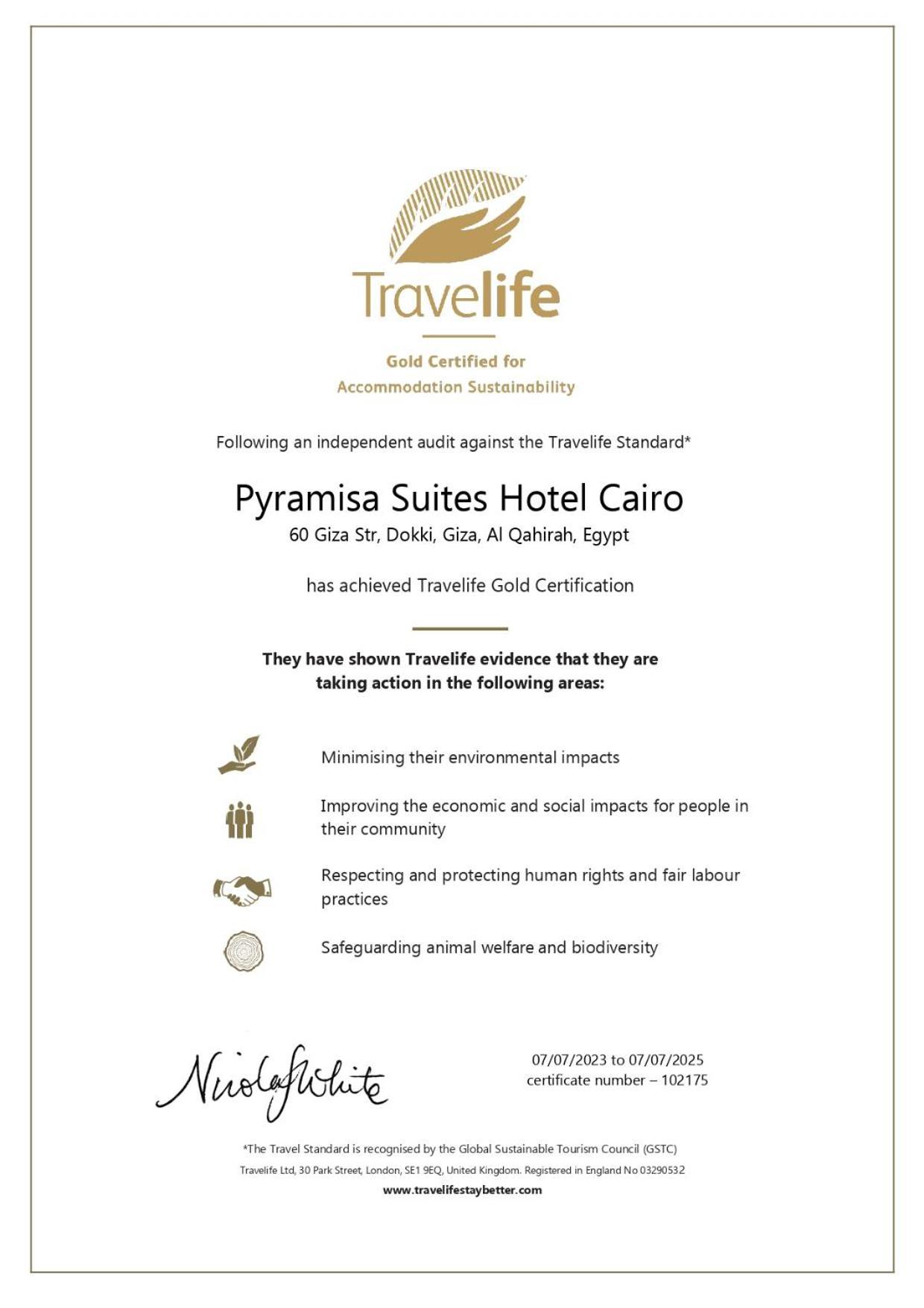 Pyramisa Suites Hotel Cairo Giza Ngoại thất bức ảnh Gold certification for the Travelite Standard